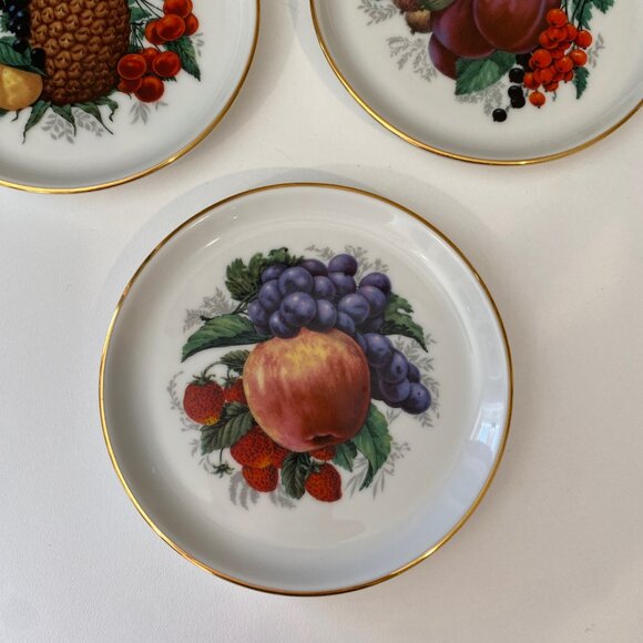 VTG Bavaria Germany Fruit Motif Dessert Plates Set of 5‎ Jaeger & Co. 4" - Picture 3 of 8